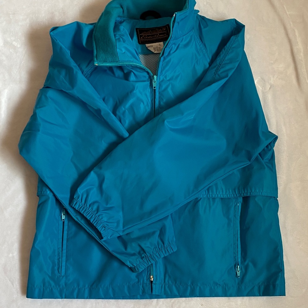 Eddie Bauer Women's Bright Blue Raincoat - Picture 5 of 8